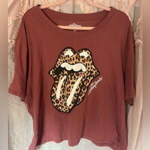 the Rolling Stones dusty rose Graphic Logo Tee 3X